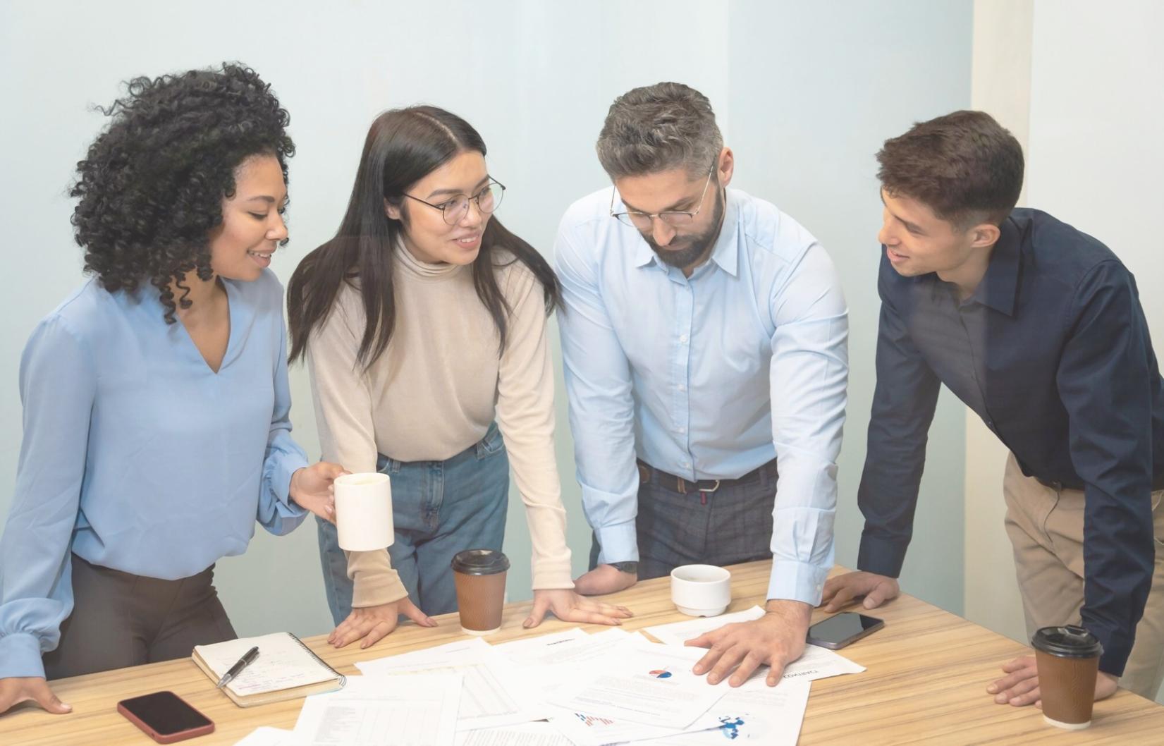 Development team collaborating on testing framework implementation